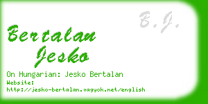 bertalan jesko business card